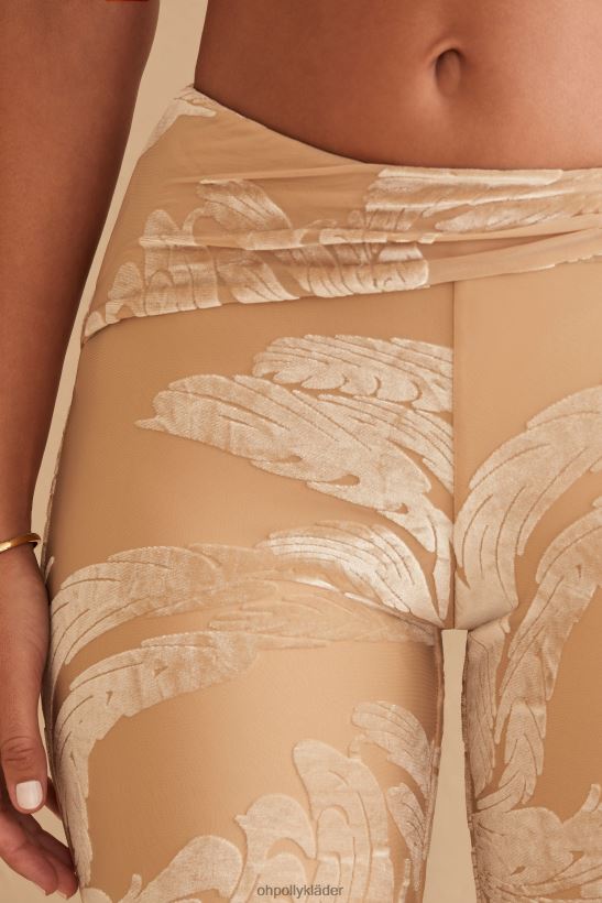 beige tryck Oh Polly kvinnor defne ringdetalj bootleg byxor Z84F2T832 bottnar