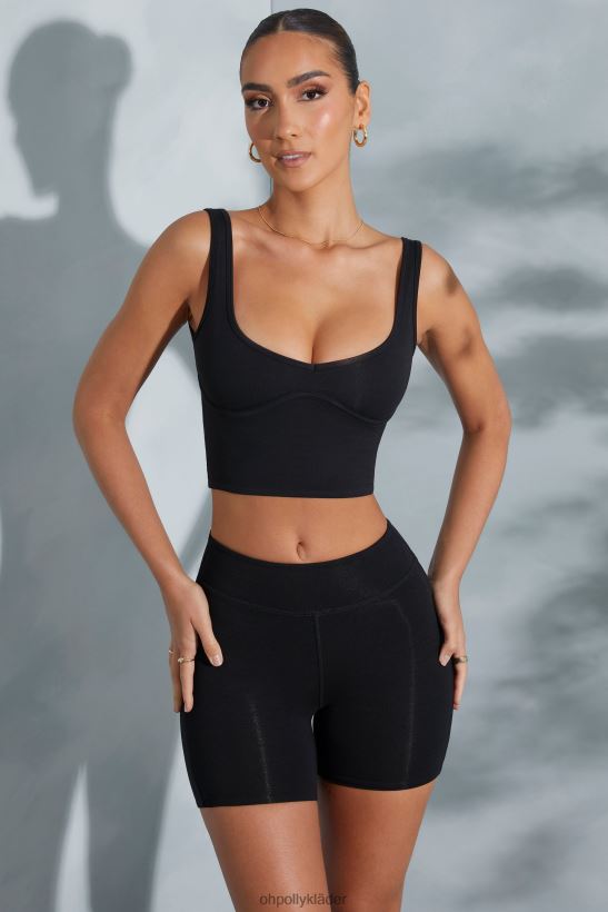 svart Oh Polly kvinnor taron bikershorts med hög midja Z84F2T763 bottnar