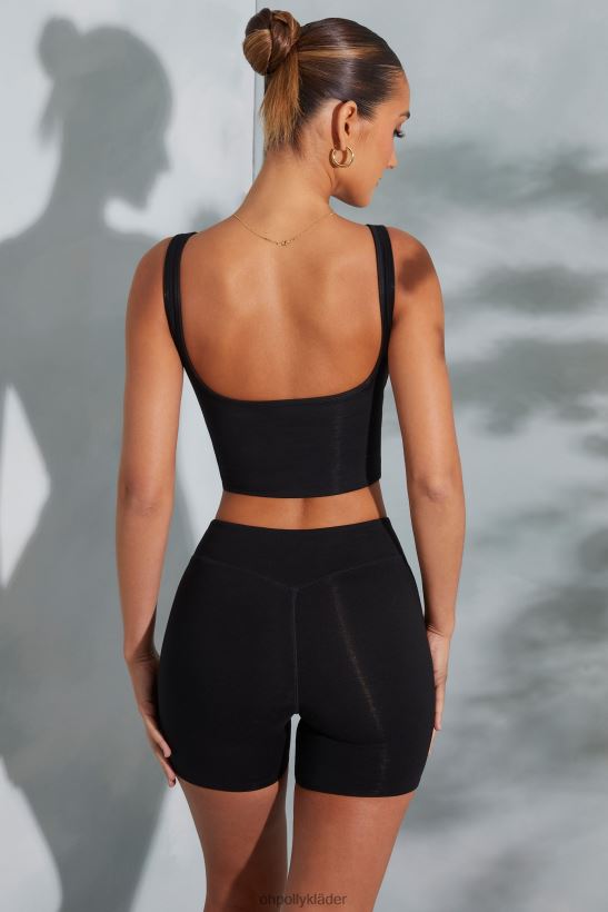 svart Oh Polly kvinnor taron bikershorts med hög midja Z84F2T763 bottnar
