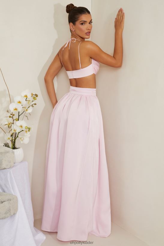 rosa Oh Polly kvinnor edyta veckad kraftig satin maxi kjol Z84F2T746 kjolar