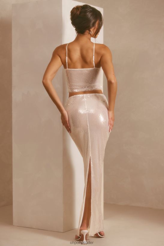 vit Oh Polly kvinnor emilia skir paljett mid rise maxi kjol Z84F2T732 kjolar