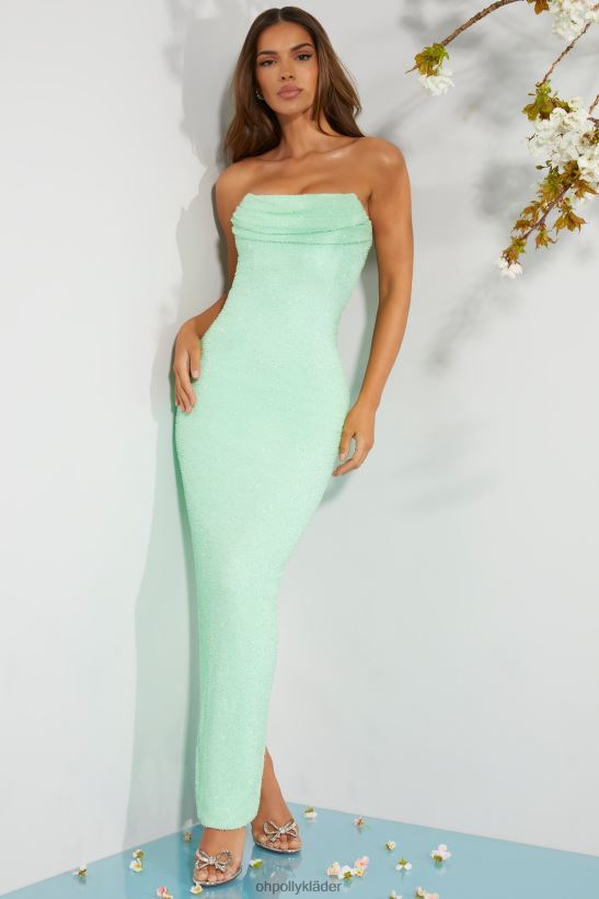 mynta Oh Polly kvinnor palermo utsmyckad maxiklänning med bandeau cowl neck Z84F2T226 klänningar