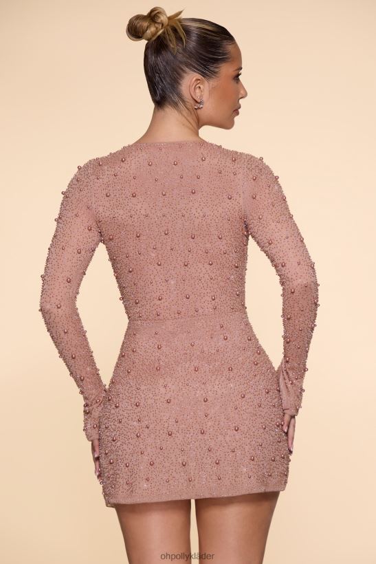 beige Oh Polly kvinnor chelsea utsmyckad omlott a-line miniklänning Z84F2T62 klänningar