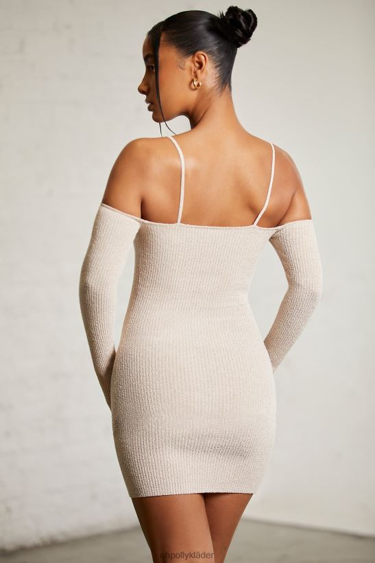 beige Oh Polly kvinnor nyssa kall axel långärmad miniklänning Z84F2T102 klänningar