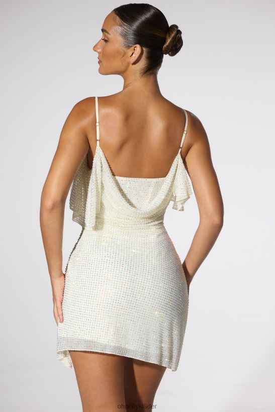 elfenben Oh Polly kvinnor perla utsmyckad korsett kaftan miniklänning Z84F2T29 klänningar