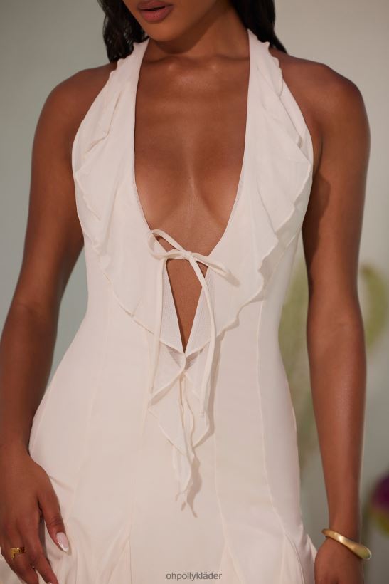 elfenben Oh Polly kvinnor sienna halter neck volang a-line miniklänning Z84F2T19 klänningar
