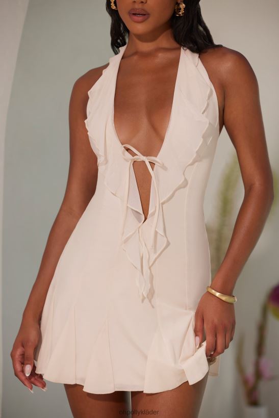 elfenben Oh Polly kvinnor sienna halter neck volang a-line miniklänning Z84F2T19 klänningar