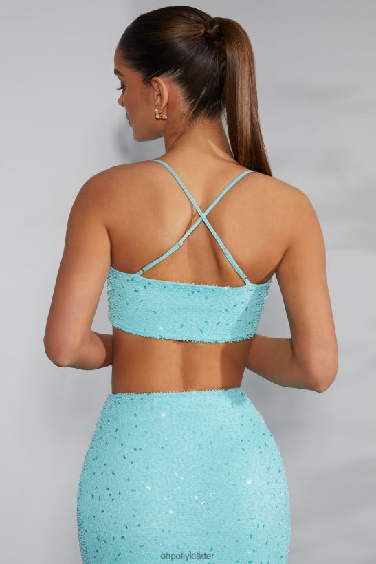 aqua Oh Polly kvinnor pisa utsmyckad korsrygg crop top Z84F2T580 samling