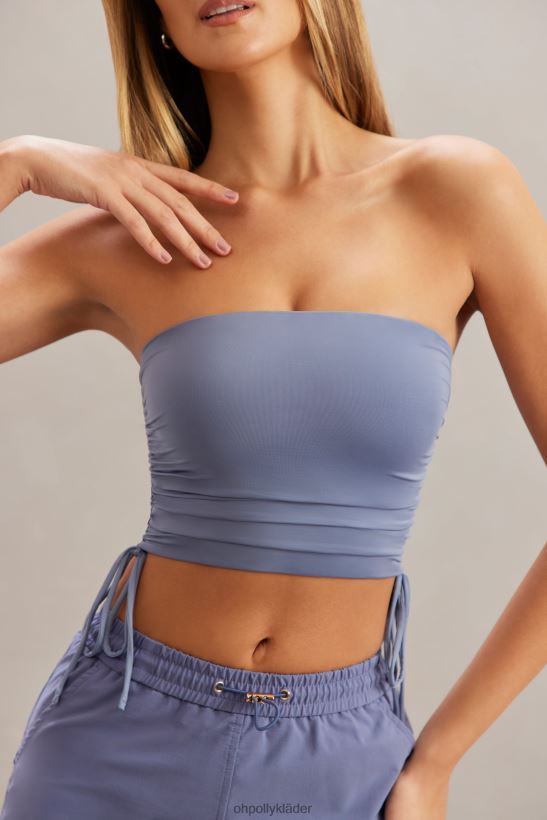 blå Oh Polly kvinnor alisa ruched bandeau crop top Z84F2T606 samling