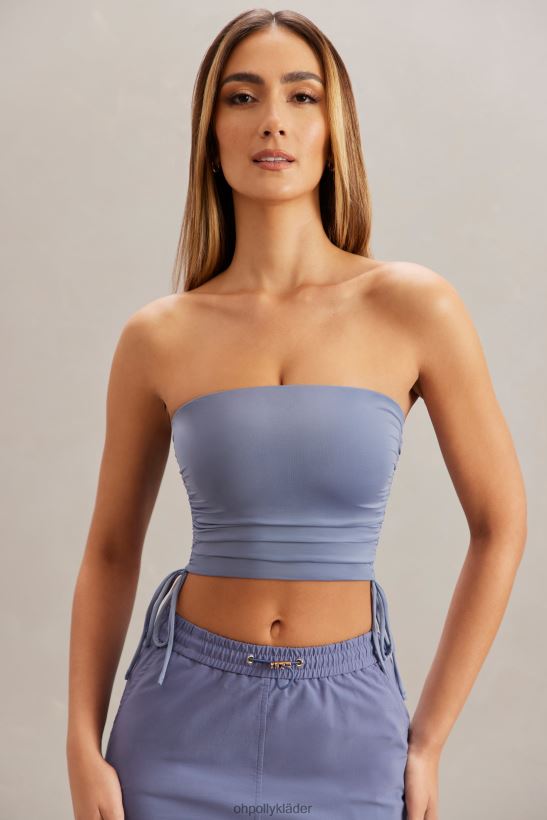 blå Oh Polly kvinnor alisa ruched bandeau crop top Z84F2T606 samling