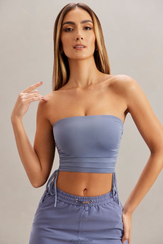blå Oh Polly kvinnor alisa ruched bandeau crop top Z84F2T606 samling