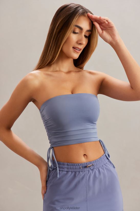 blå Oh Polly kvinnor alisa ruched bandeau crop top Z84F2T606 samling