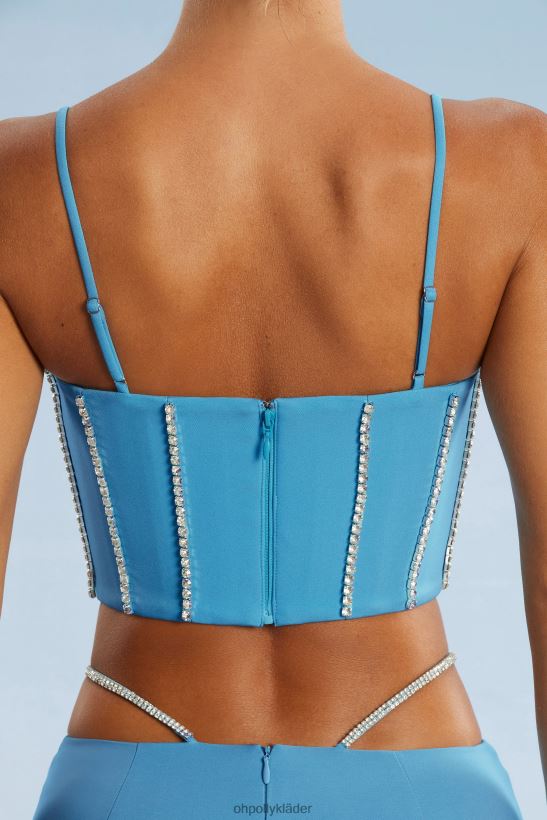 blå Oh Polly kvinnor caia utsmyckad korsett crop top Z84F2T665 samling