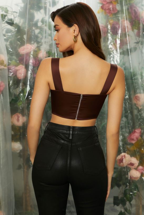 brun Oh Polly kvinnor älskade böjda byst bustier crop top Z84F2T676 samling