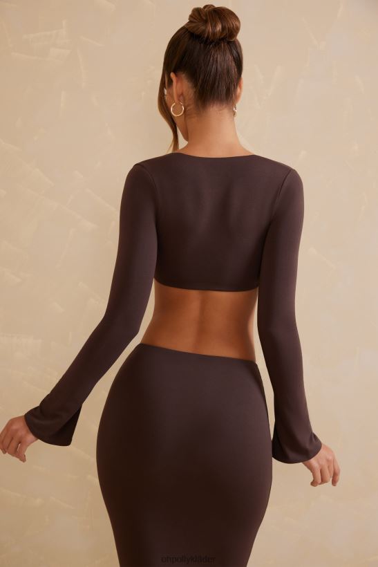 choklad Oh Polly kvinnor narelle långärmad crop top Z84F2T722 samling