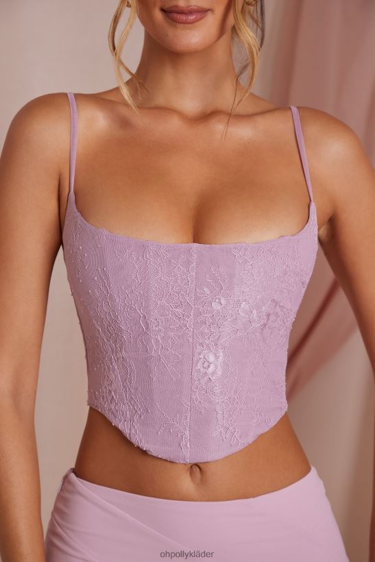 dammigt rosa Oh Polly kvinnor lena spets korsett crop top Z84F2T593 samling