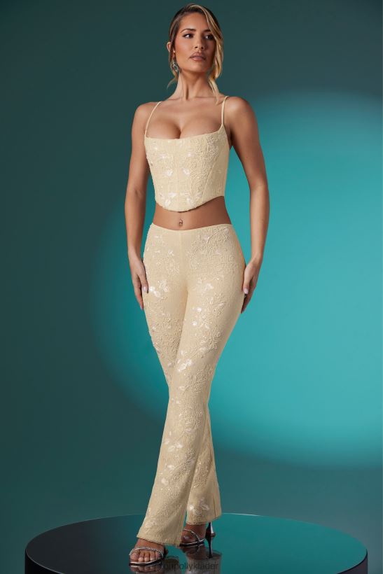 elfenben Oh Polly kvinnor agyness utsmyckad spets korsett crop top Z84F2T620 samling