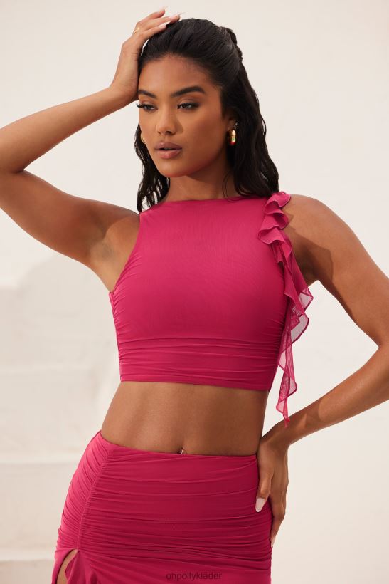 fuchsia Oh Polly kvinnor verbena rynkad rygg med volang Z84F2T569 samling