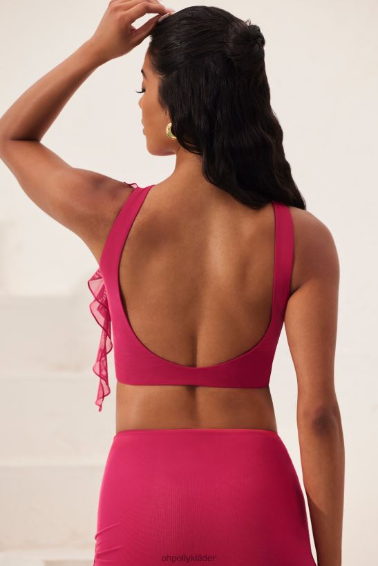 fuchsia Oh Polly kvinnor verbena rynkad rygg med volang Z84F2T569 samling