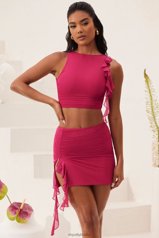 fuchsia Oh Polly kvinnor verbena rynkad rygg med volang Z84F2T569 samling