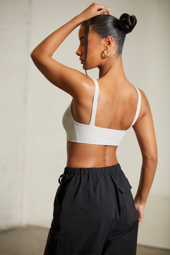 grå Oh Polly kvinnor crop top iola med böjd hals Z84F2T619 samling
