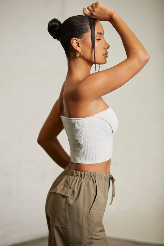 grå Oh Polly kvinnor oran överlappande bandeau crop top Z84F2T618 samling