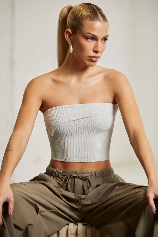 grå Oh Polly kvinnor oran överlappande bandeau crop top Z84F2T618 samling
