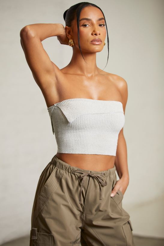 grå Oh Polly kvinnor oran överlappande bandeau crop top Z84F2T618 samling