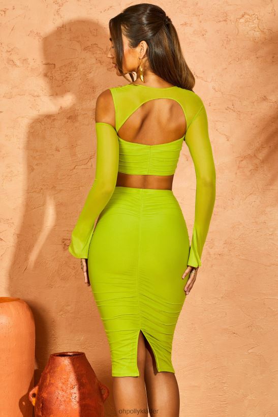 grön Oh Polly kvinnor belina asymmetrisk crop-top med utskuren halsringning Z84F2T669 samling