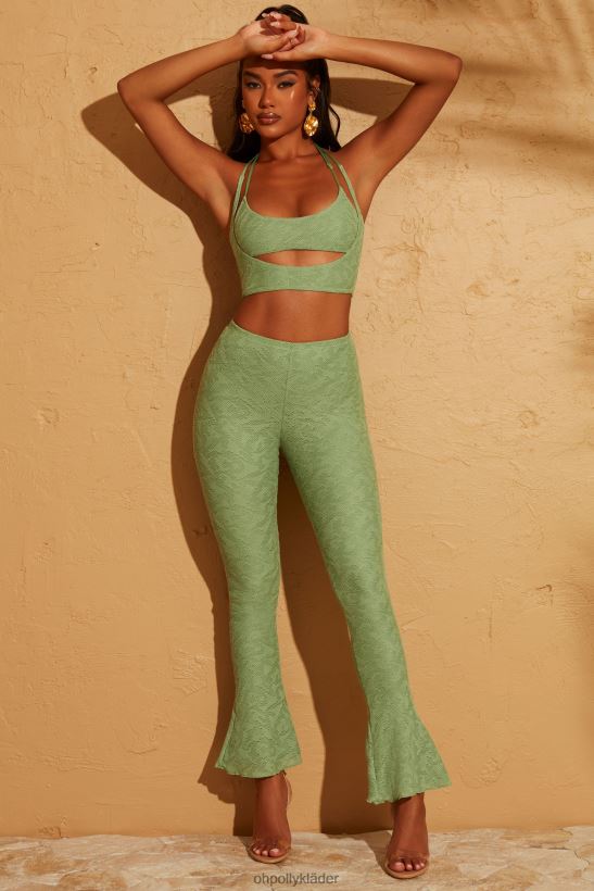 grön Oh Polly kvinnor sahara dubbellager utskuren crop top Z84F2T654 samling