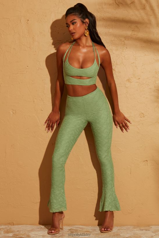 grön Oh Polly kvinnor sahara dubbellager utskuren crop top Z84F2T654 samling