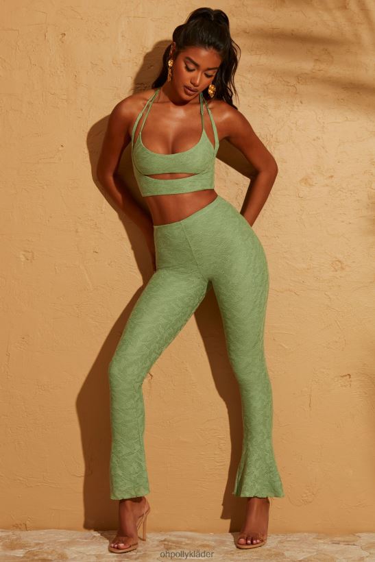 grön Oh Polly kvinnor sahara dubbellager utskuren crop top Z84F2T654 samling