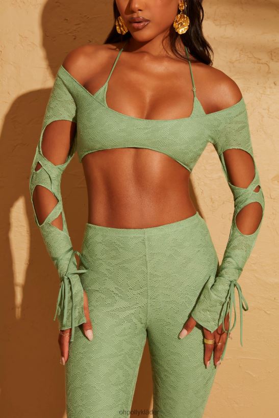 grön Oh Polly kvinnor thar utskuren crop top Z84F2T653 samling