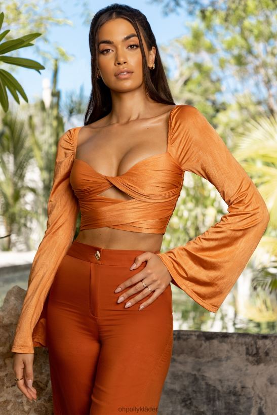 kola Oh Polly kvinnor svepa in mig utsvängda ärmar crop top Z84F2T698 samling