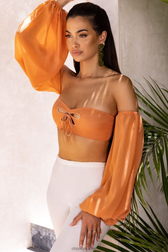 kola Oh Polly kvinnor wanderlust bardot cut out crop top Z84F2T692 samling