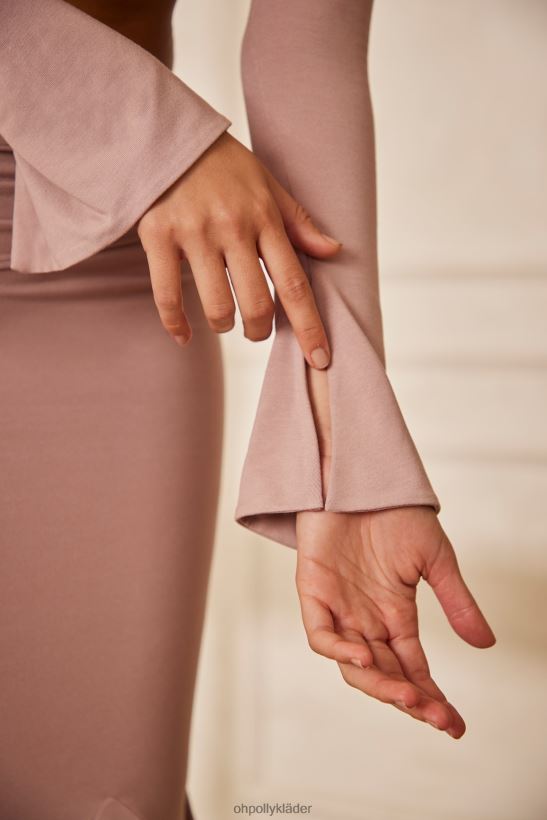 lila Oh Polly kvinnor amina långärmad twist crop top framtill Z84F2T612 samling