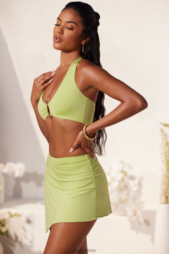 limegrön Oh Polly kvinnor lio halter neck hårdvara detalj crop top Z84F2T571 samling