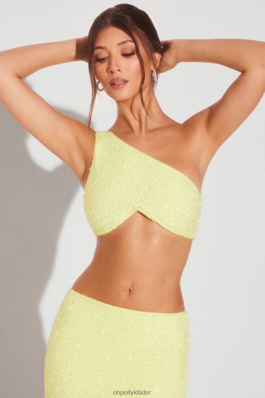limegrön Oh Polly kvinnor turin utsmyckad en axelknut detalj crop top Z84F2T568 samling