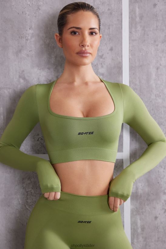 oliv Oh Polly kvinnor instinkt långärmad crop top Z84F2T708 samling