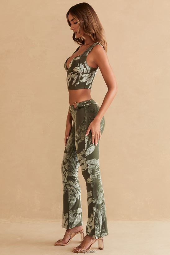 olivtryck Oh Polly kvinnor sevda korsett crop top Z84F2T635 samling