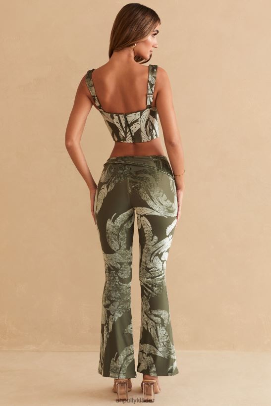 olivtryck Oh Polly kvinnor sevda korsett crop top Z84F2T635 samling