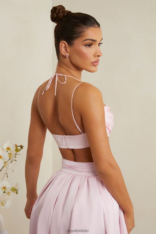 rosa Oh Polly kvinnor dulcie cowl neck tung satin crop top Z84F2T578 samling
