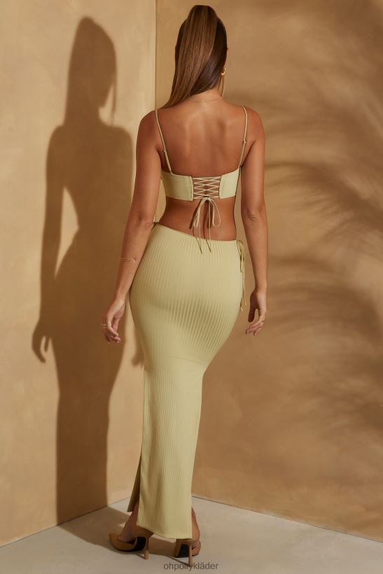 salvia Oh Polly kvinnor skye ribbad vinklad korsett crop top Z84F2T584 samling