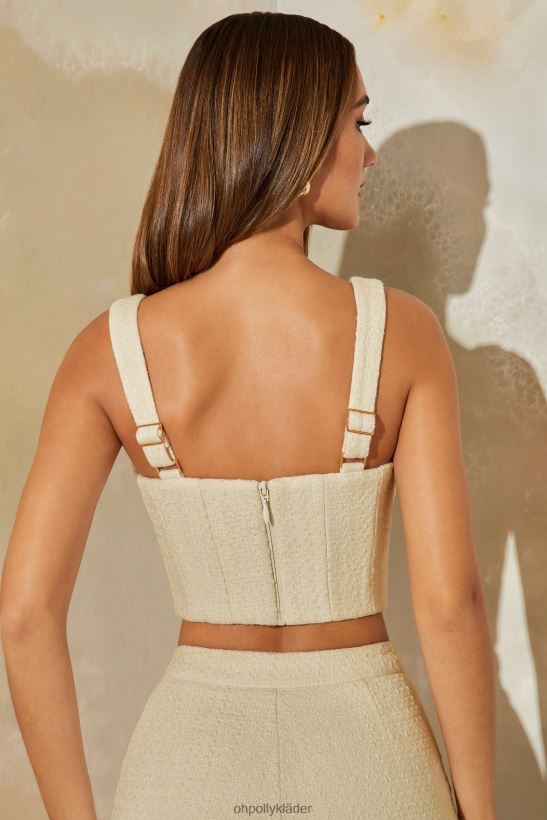 sten Oh Polly kvinnor una crop top i korsett med fyrkantig hals i tweed Z84F2T712 samling