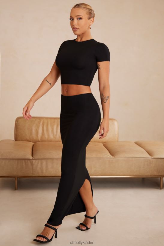 svart Oh Polly kvinnor myaree cap sleeve crop top Z84F2T717 samling