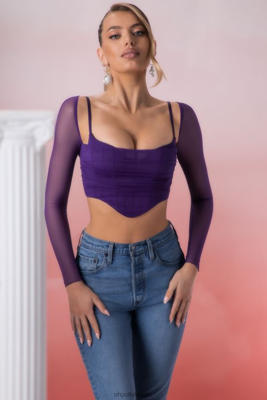 violett Oh Polly kvinnor eros långärmad crop top Z84F2T683 samling