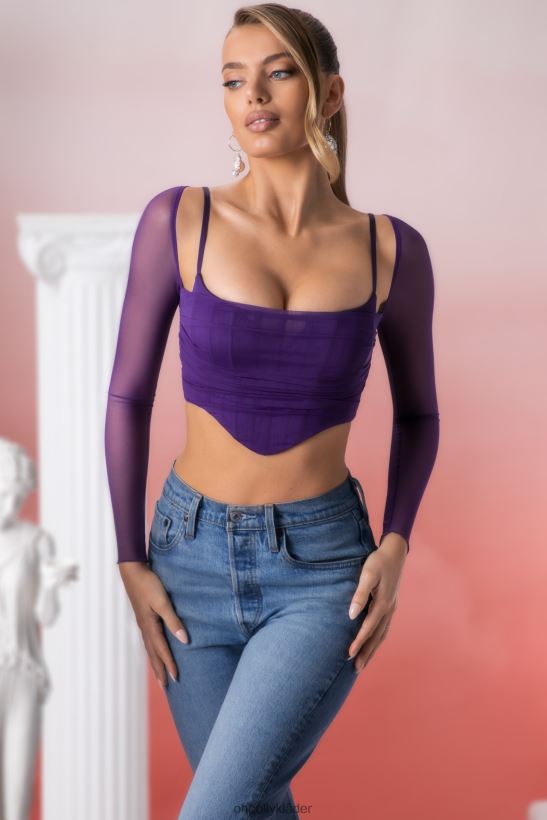 violett Oh Polly kvinnor eros långärmad crop top Z84F2T683 samling