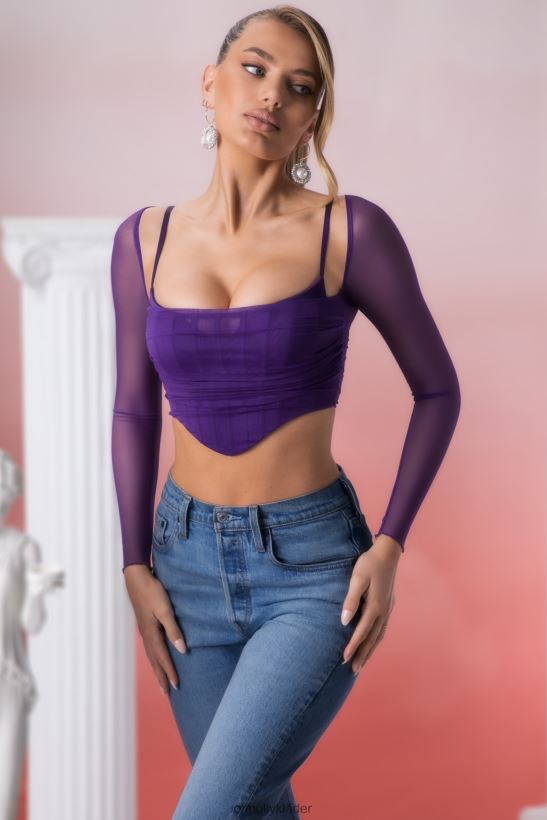 violett Oh Polly kvinnor eros långärmad crop top Z84F2T683 samling