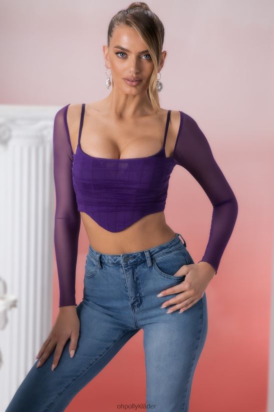 violett Oh Polly kvinnor eros långärmad crop top Z84F2T683 samling