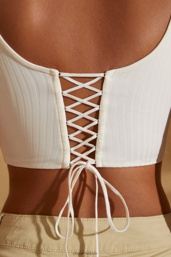 vit Oh Polly kvinnor zia scoop hals spets upp rygg crop top Z84F2T588 samling